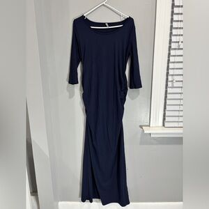 Maternity Mother Bee navy blue maxi dress long sleeve medium